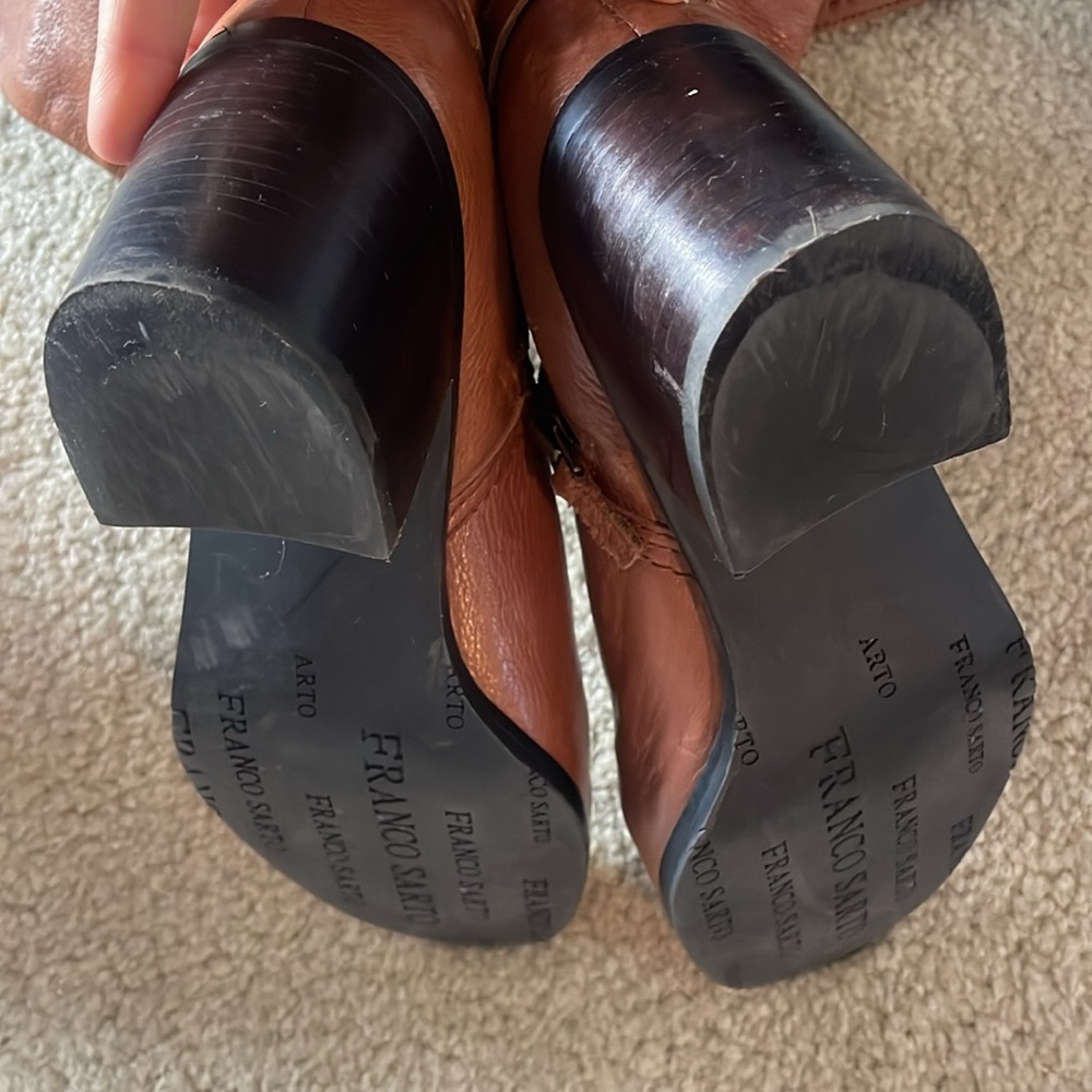 Franco Sarto Brown Leather Heeled Boots - Picture 6 of 6